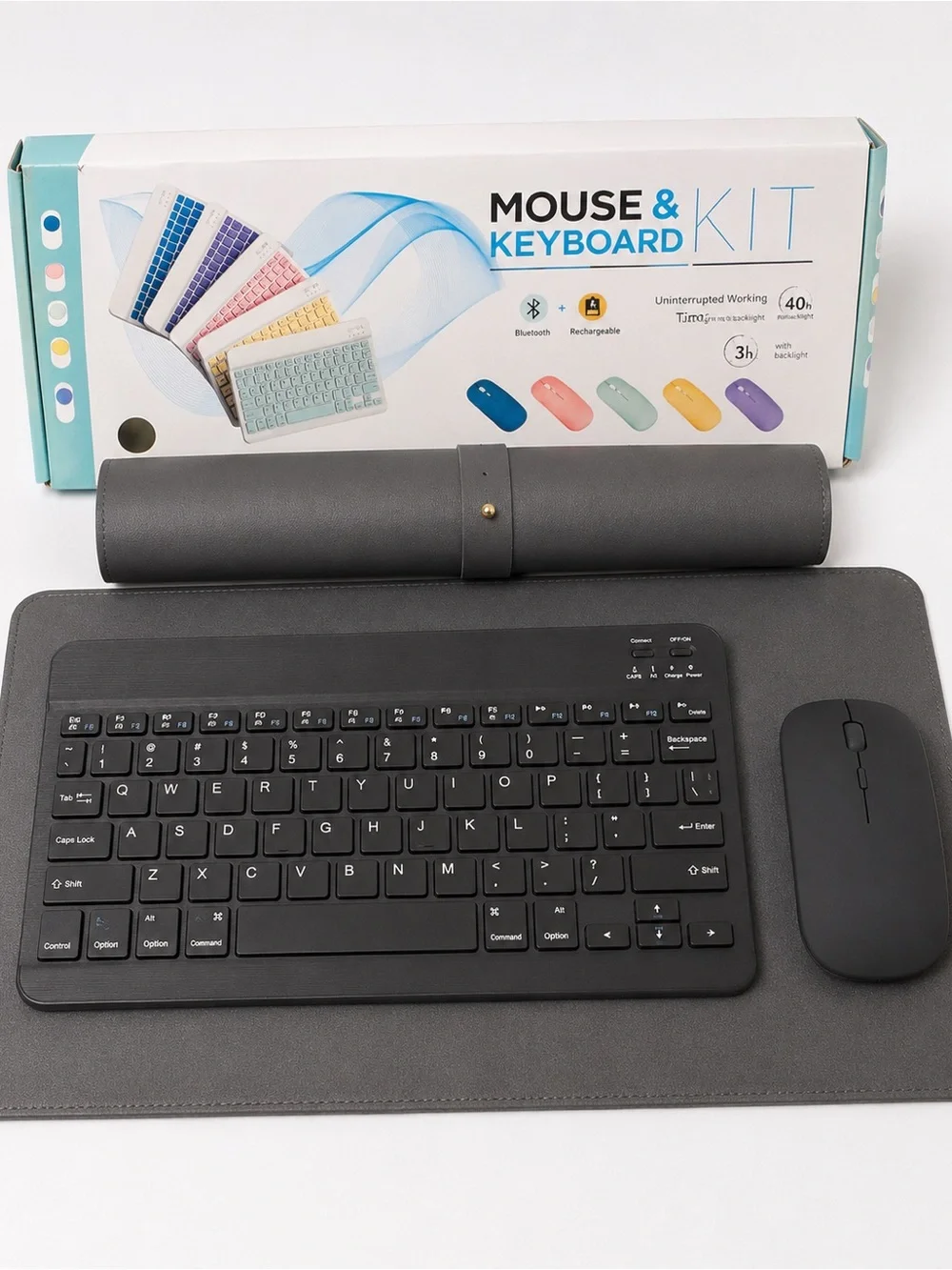 Bluetooth Wireless Keyboard & Mouse Kit – Black
